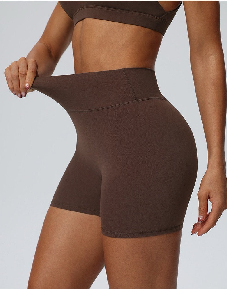 brown workout shorts women