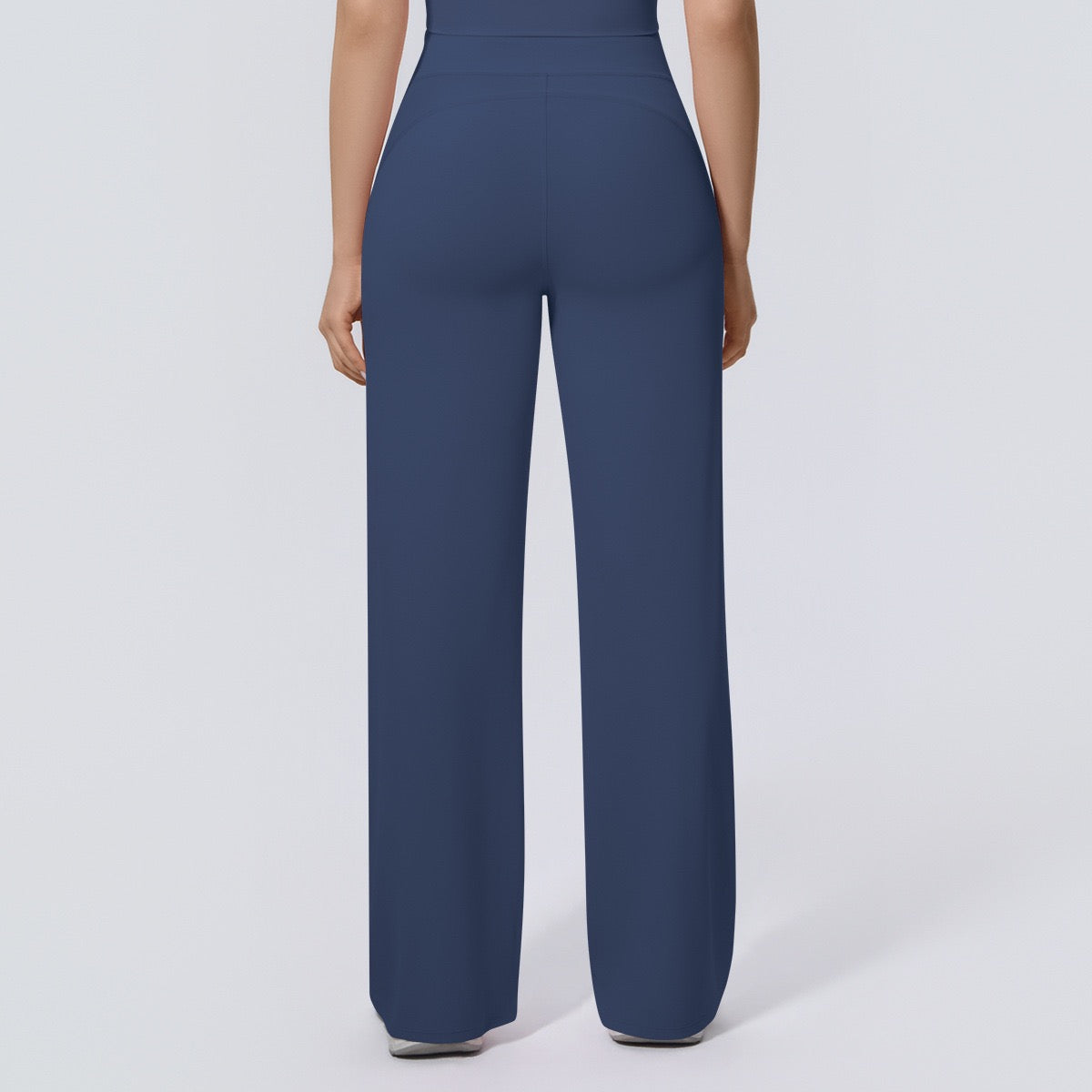 blue athleisure wide leg pants for daily wear