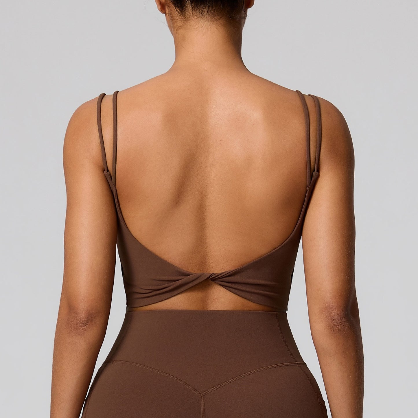 brown yoga top women
