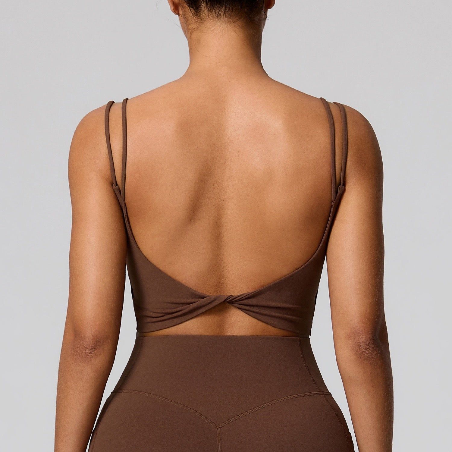 brown yoga top women