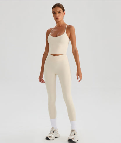 light colour cross front leggings for fitness
