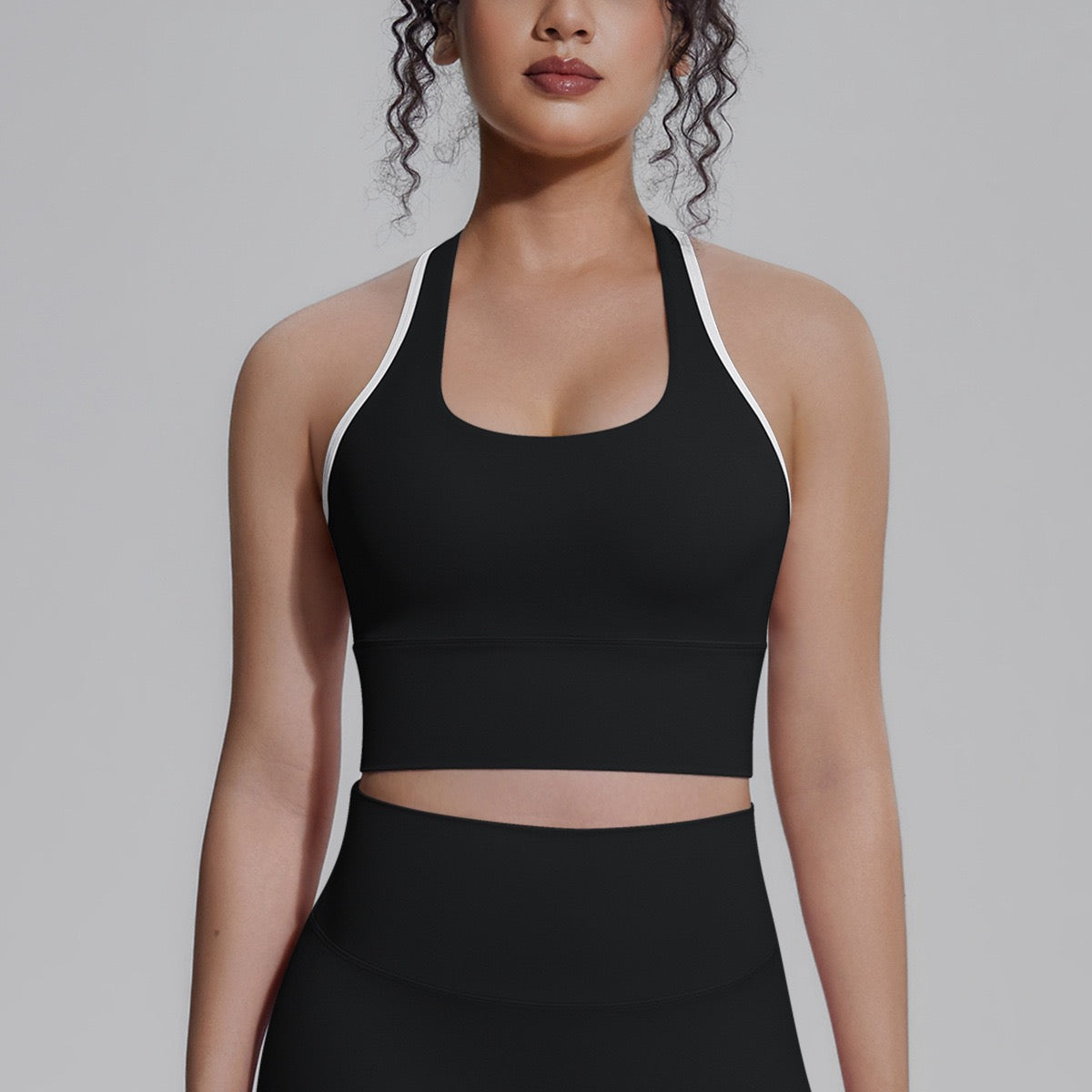 supportive longline sports bra black