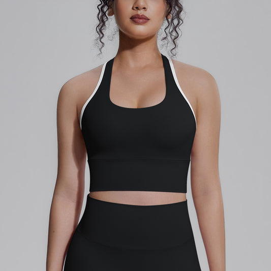supportive longline sports bra black