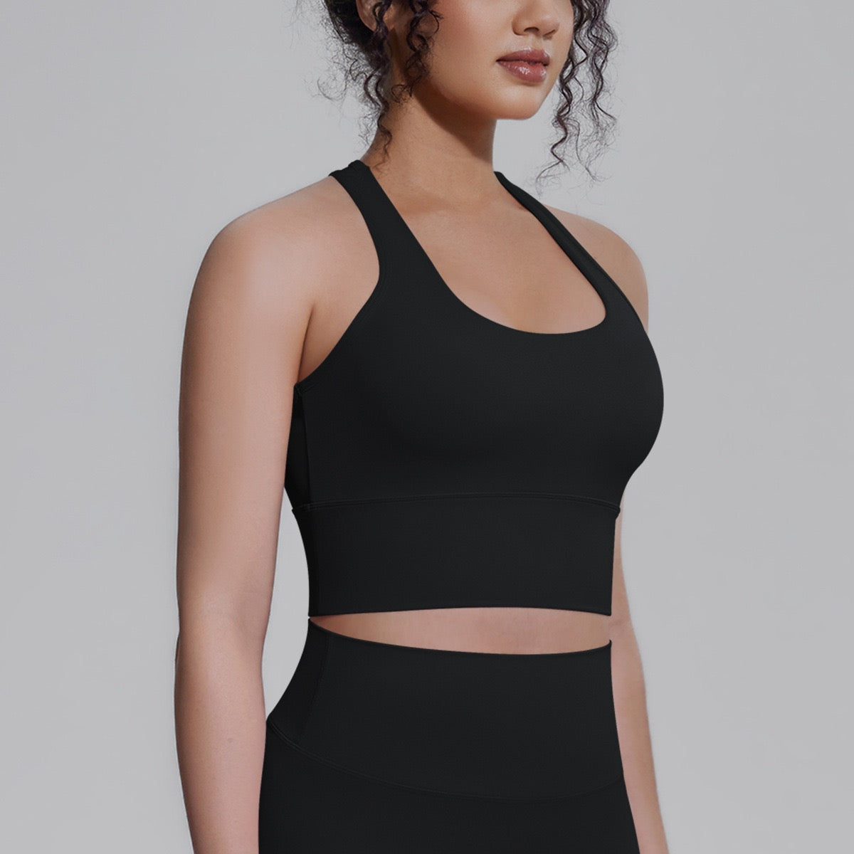 sweat wicking sports top black