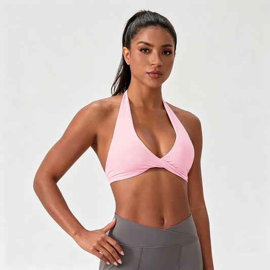 pink yoga bra sweat wicking 