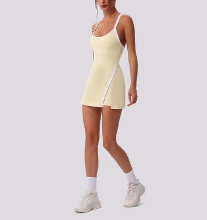 yellow tennis dress side slit