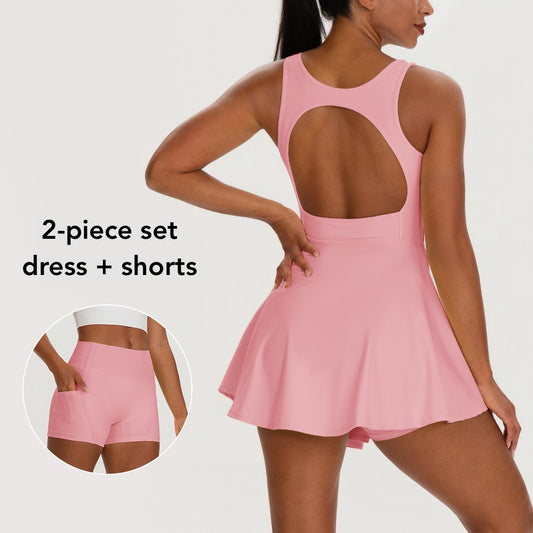 2-Piece Workout Dress with Shorts | Women’s Activewear Set