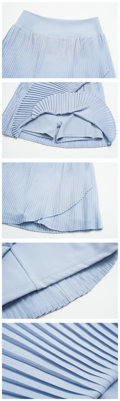 blue tennis skirt with shorts and pocket