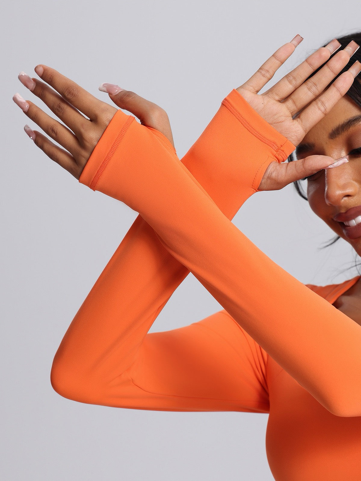 thumbhole sleeve workout jumpsuit