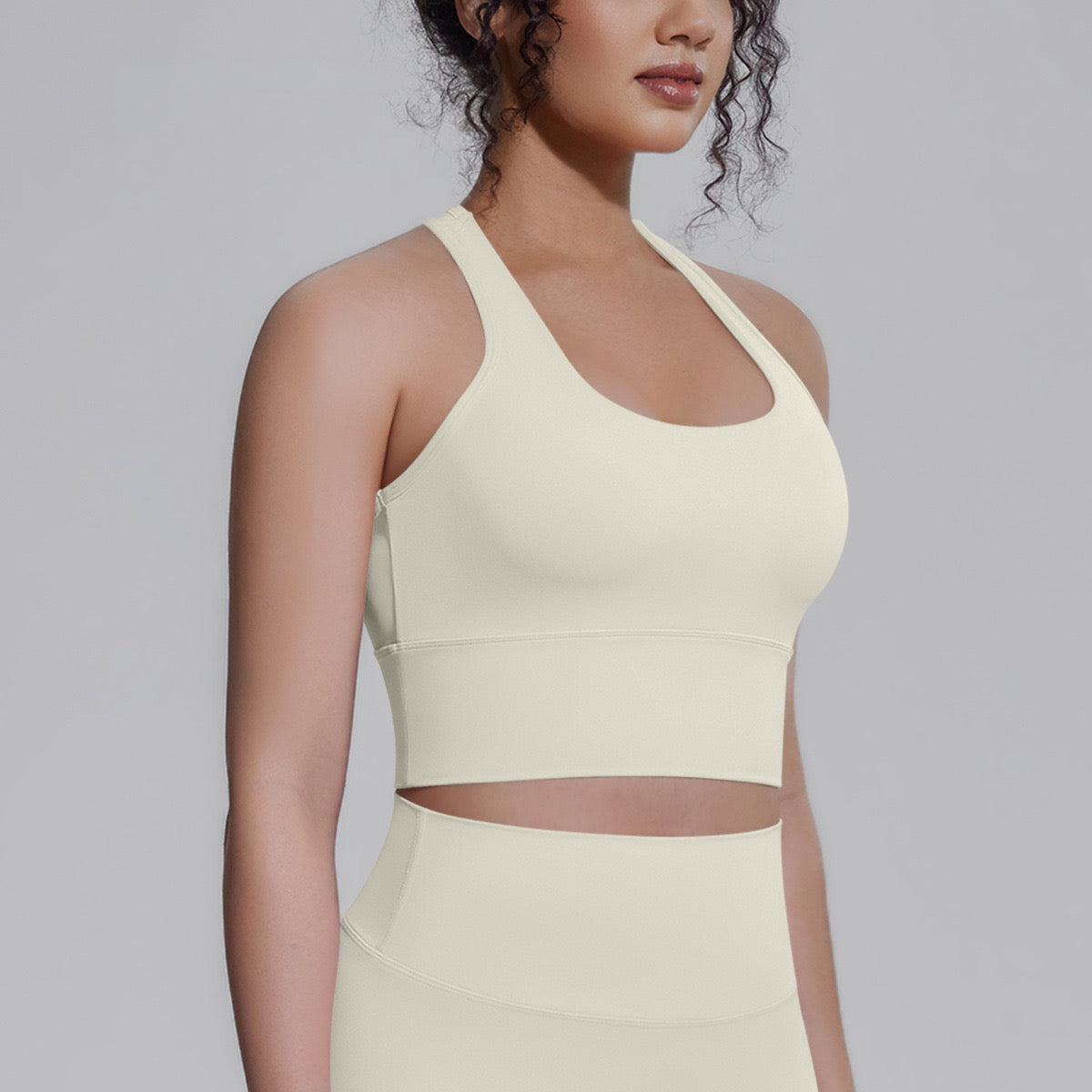 training ivory crop bra women