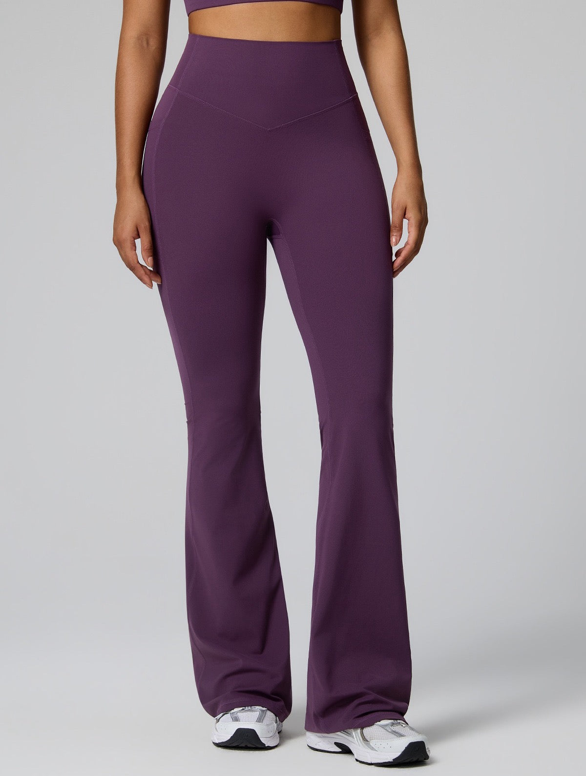 purple flare leggings for women