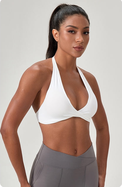 trendy athleisure bra white