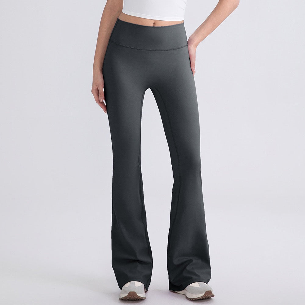 neutral colour flare workout leggings 