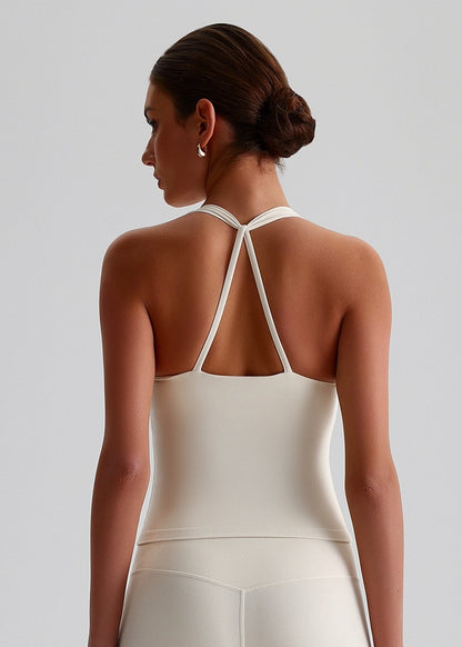 triangle back fitness top with removable pads