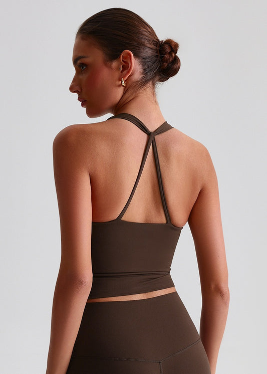 triangle back workout crop top