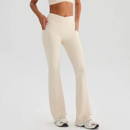 tummy control flare leggings with pockets