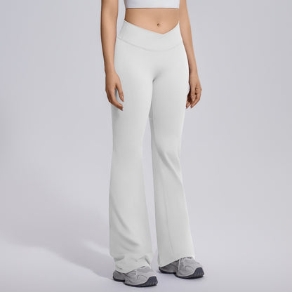 tummy control flare leggings white