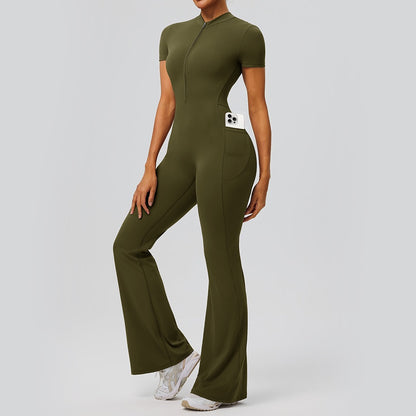 green gym jumpsuit women