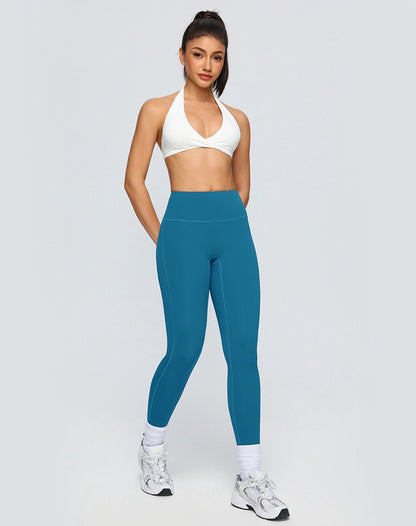 sea blue tummy control workout leggings