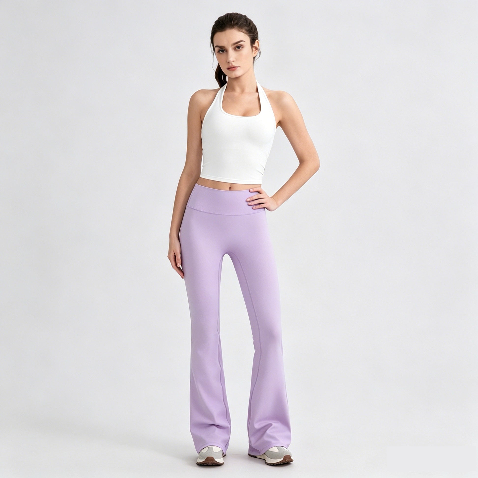 purple tummy control yoga pants