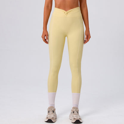 twist front high waist leggings women