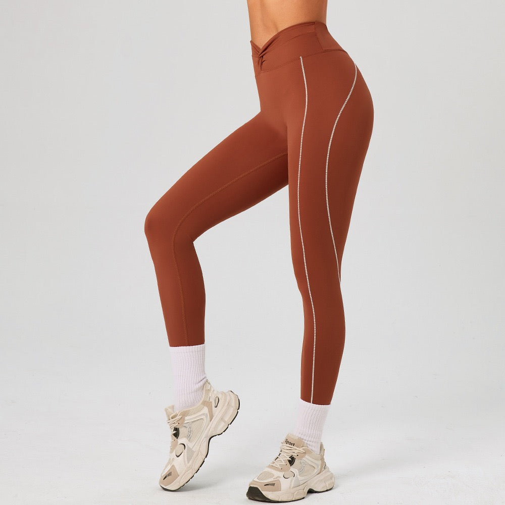 twist waist fitness leggings