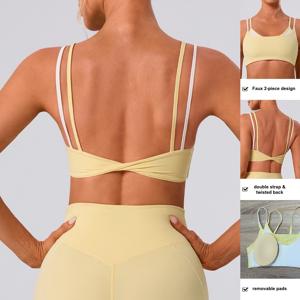 twisted back sports bra top