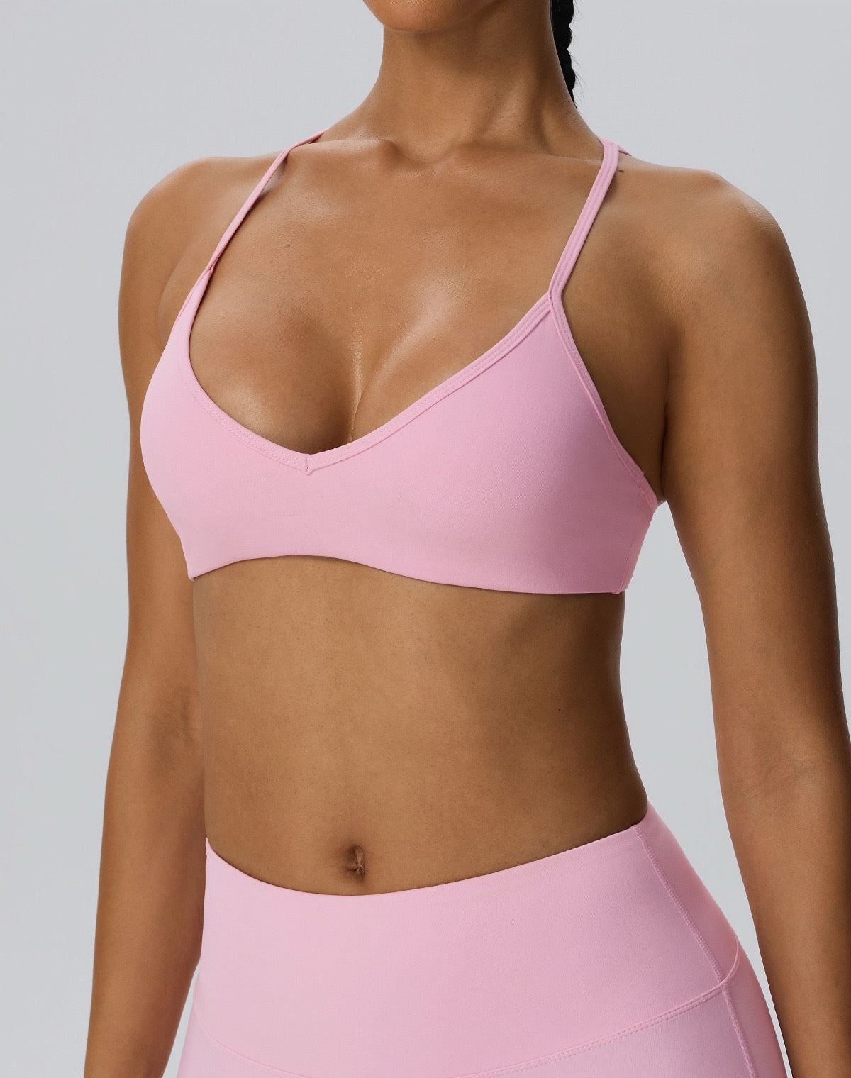 v neck halter yoga bra