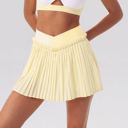 yellow workout skirt with shorts