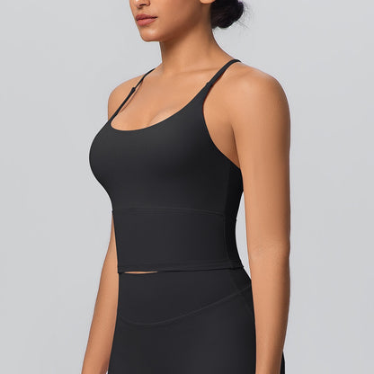 black versatile activewear top for errands and gym