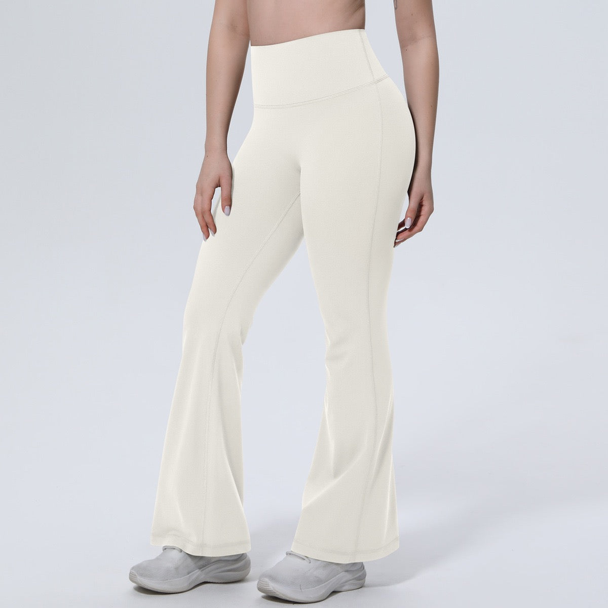 vintage inspired flare yoga pants white colour