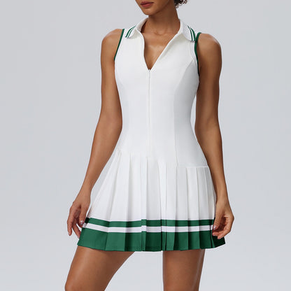 vintage inspired tennis dress with pleated skirt