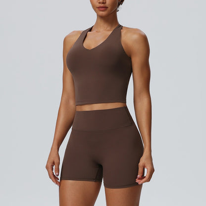 brown workout set women