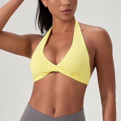 butter yellow activewear top women
