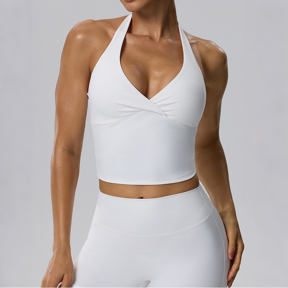 white activewear top