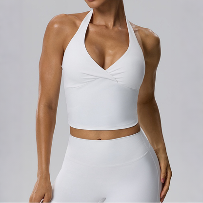 white activewear top