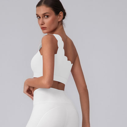 white scallop edge bra