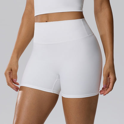 tummy control biker shorts white