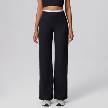 black wide-leg trousers