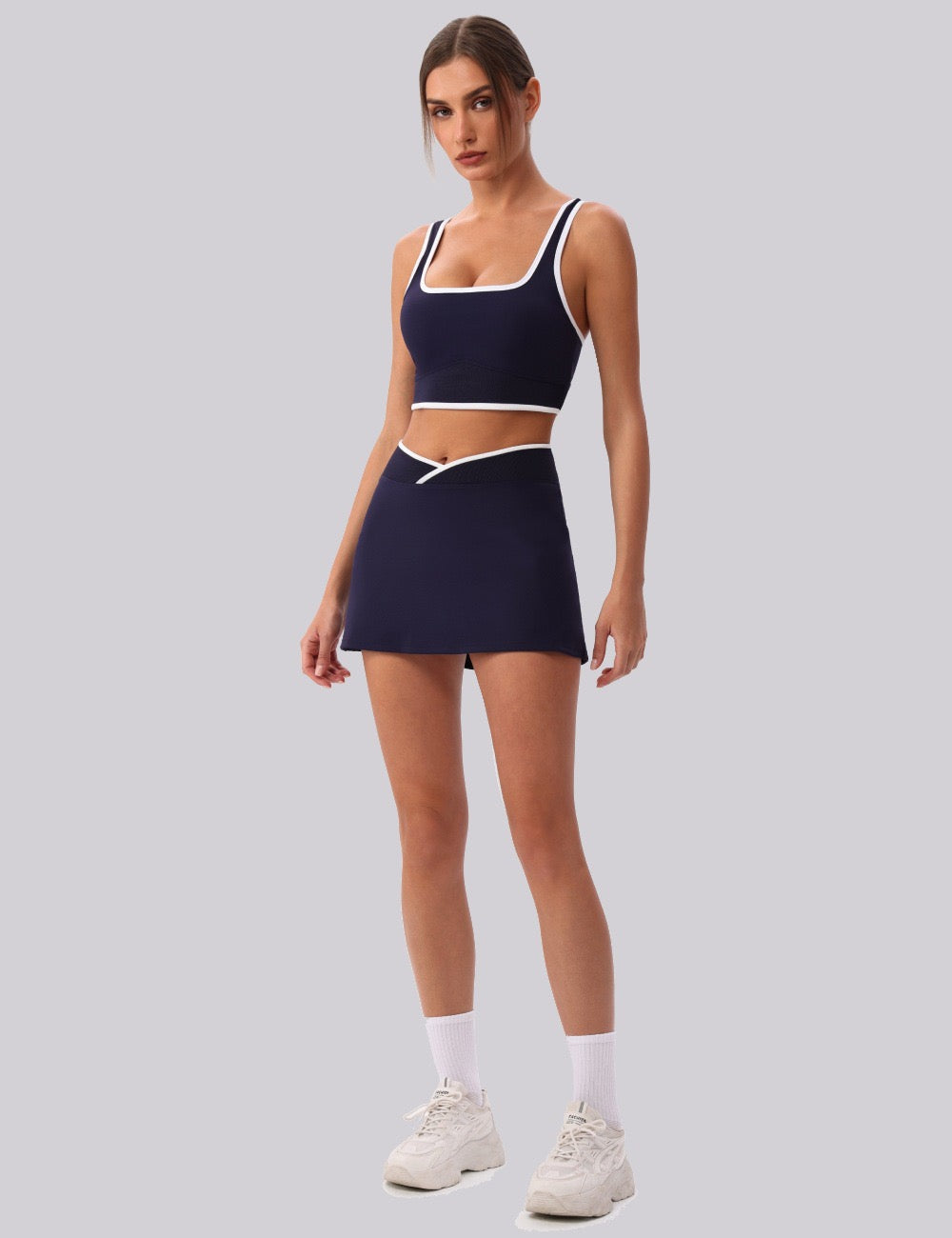 navy blue wide strap sports bra 2026