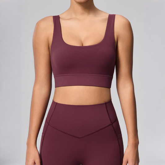 women's U neck sports bra