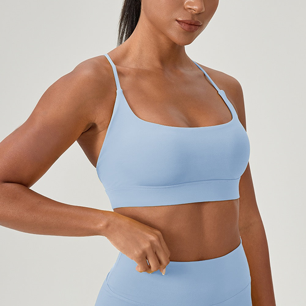 women's activewear bra light blue