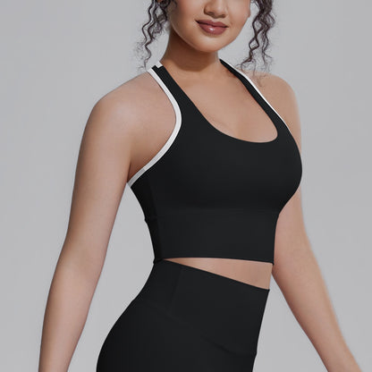 women's athleisure bra tank black