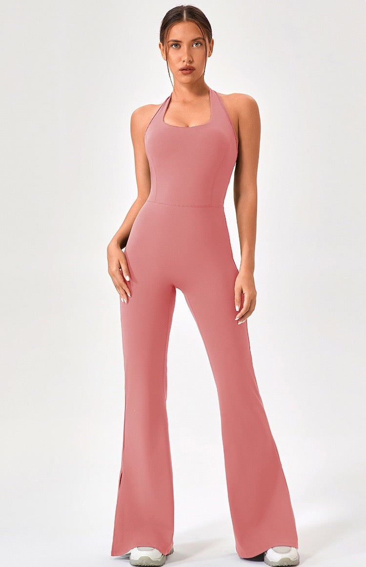women's athletic jumpsuit pink