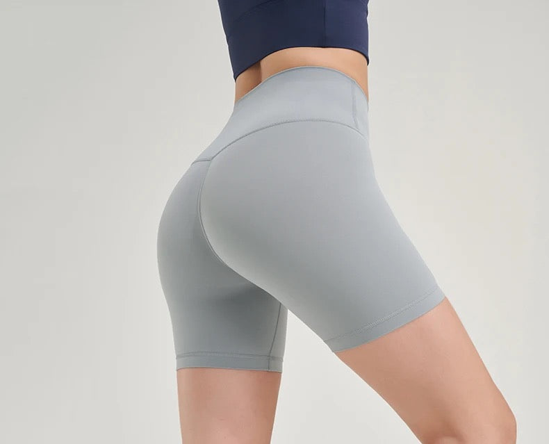 women's biker shorts grey