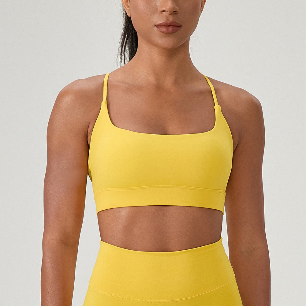women's exercise bra yellow