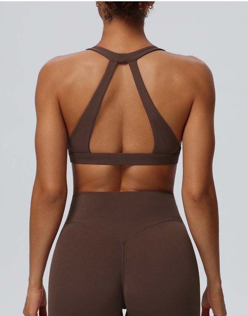 brown exercise sports bra
