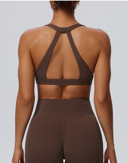 brown exercise sports bra