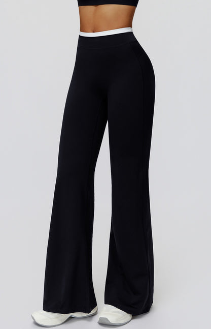 women's fitness flare pants black color