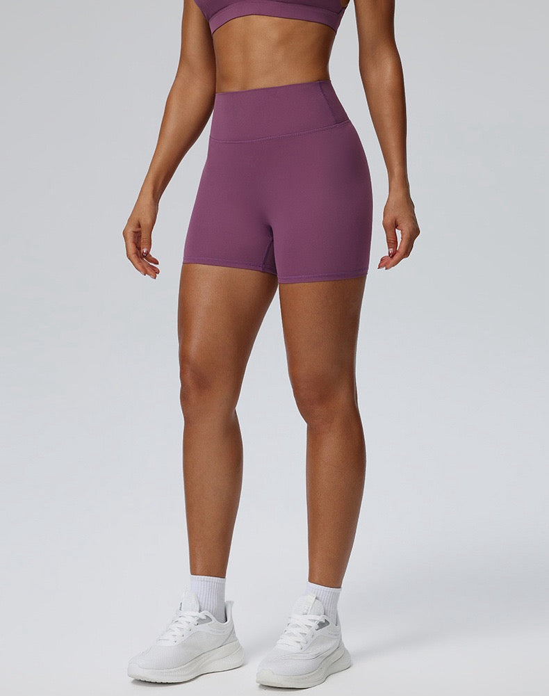 women's fitness shorts purple
